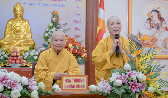 Hòa thượng Chủ tịch chứng minh Lễ tạ pháp Phật giáo Hà Tĩnh