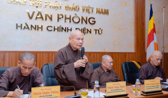 Hòa thượng Chủ tịch chỉ đạo phiên họp Văn phòng 2 Trung ương báo cáo Phật sự quý III